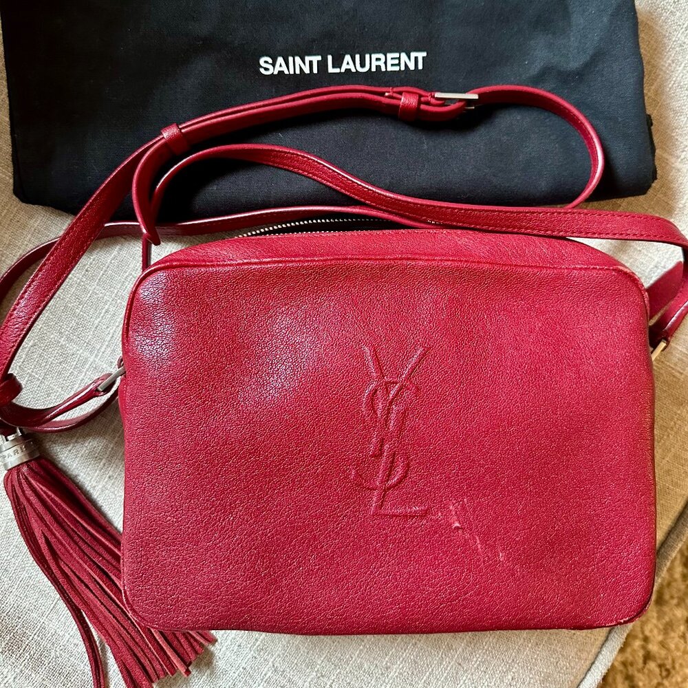 Authentic Yves Saint Laurent Red Crossbody Bag